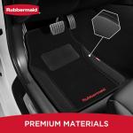 Rubbermaid Car Mats, Carpeted Floor Car Mat with Faux Leather & Built-in Heel Pad, Two-Tone Car Rug Floor Mats, Stylish Carpeted Floor Mats for Cars, Trucks & SUVs Black Color