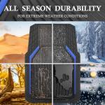CAR PASS Heavy Duty Rubber Floor Mats for Car, Waterproof Liner Deep Dish Car Mats Full Sets, Universal Trim to Fit for SUV Truck Sedans Vans, All Weather Automotive Floor Mats 3pcs, Black Blue