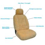 Eurow Australian Merino Sheepskin Car Seat Cover, Plush Universal Fit for Most Vehicles, Summer Cool & Winter Warm, Side Airbag Safe, Easy Installation, 56 x 23 Inches, Single Seat, Beige