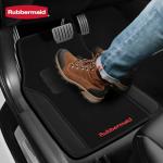 Rubbermaid Car Mats, Carpeted Floor Car Mat with Faux Leather & Built-in Heel Pad, Two-Tone Car Rug Floor Mats, Stylish Carpeted Floor Mats for Cars, Trucks & SUVs Black Color