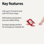 Amazon Basics Scissor and Portable Car Jack, 1.65 Short Ton/ 1.5 Metric Ton/ 1.5 Tonne / 1500 kg Capacity, Red