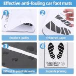100 Pcs Paper Car Floor Mats - 20"x16" Disposable Auto Floor Pads with Footprint Words | Bulk White Kraft Paper Mats for Car Detailing Supplies, Dealerships & Vehicle Protection