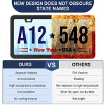 QUANQIUFEI 2 Pack Black License Plate Frames, Stainless Steel License Plate Cover, Matte License Plate Holder Car Accessories with Screw Caps（2 Holes）