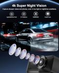 4K Dash Cam Front, Built-in 5.8G WiFi, Free 64GB Card & 48W A+C Car Charger Included, Dash Camera for Cars, Mini Dashcam with Super Night Vision, Loop Recording, G-Sensor, 24 Hours Parking Monitor