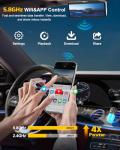 4K Dash Cam Front, Built-in 5.8G WiFi, Free 64GB Card & 48W A+C Car Charger Included, Dash Camera for Cars, Mini Dashcam with Super Night Vision, Loop Recording, G-Sensor, 24 Hours Parking Monitor