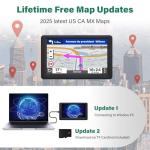GPS Navigator for Car Truck RV, 7-Inch Car GPS with 2026 Maps Free Lifetime Updates, Voice Guidance, Speed Camera Alerts, Custom Truck Routing, Turn-by-Turn Voice Guidance (Blue)