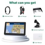 GPS Navigator for Car Truck RV, 7-Inch Car GPS with 2026 Maps Free Lifetime Updates, Voice Guidance, Speed Camera Alerts, Custom Truck Routing, Turn-by-Turn Voice Guidance (Blue)