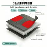 FH Group Bright Flat Cloth Full Set Automotive Seat Covers Front Set and Rear Solid Bench Red Black Seat Covers w. Gift Universal Fit Interior Accessories for Cars Trucks and SUVs