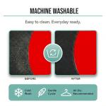 FH Group Bright Flat Cloth Full Set Automotive Seat Covers Front Set and Rear Solid Bench Red Black Seat Covers w. Gift Universal Fit Interior Accessories for Cars Trucks and SUVs