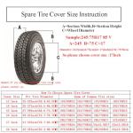 Comily Plus+ 13 Inch Universal PVC Spare Tire Wheel Cover Waterproof Dustproof Protector-Plain Black(13" for Diameter 22"-23")