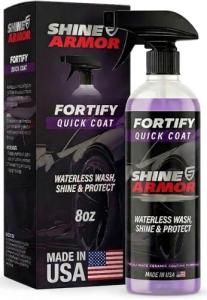 SHINE ARMOR Fortify Quick Coat – 3-in-1 Ceramic Coating Spray (8oz) | Waterless Wash, Shine & Protection | Streak-Free, Hydrophobic Car Wax for Paint & Trim