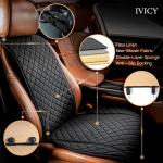 IVICY Black Linen Non-Slip Car Seat Cover