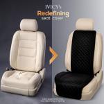 IVICY Black Linen Non-Slip Car Seat Cover