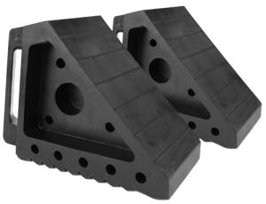 MAXXHAUL 70472 Solid Rubber Heavy Duty Black Wheel Chock 2-Pack, 8" x 4" x 6"