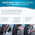 16-Inch Premium Snap-On Wheel Rim Hubcaps