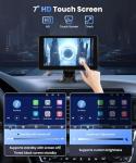 Podofo Wireless Carplay Screen for Car,7inch 1080P HD IPS Touch Screen Portable Car Radio Audio Receivers, Wireless Android Auto Screen 2 Mount/2 Bluetooth/MirrorLink/GPS/Voice Control/AUX/FM Transmit