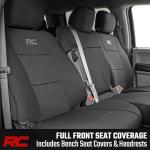 Rough Country Neoprene Front & Rear Seat Covers for Ford F-150, Lightning, F-250 & F-350 (2015-2026) Crew Cab w/Front Bench Seat & Rear 60/40 Split