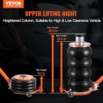 VEVOR Air Jack, 6 Ton/13000 lbs Quadruple Bag Air Jack, Lift up to 26.5", with Heightened Column & Adjustable Handle, Thick Rubber Pad, 2-5 S Fast Lifting Pneumatic Jack for Car, SUV, Pickup Truck