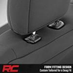 Rough Country Neoprene Front & Rear Seat Covers for Ford F-150, Lightning, F-250 & F-350 (2015-2026) Crew Cab w/Front Bench Seat & Rear 60/40 Split