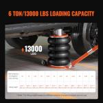 VEVOR Air Jack, 6 Ton/13000 lbs Quadruple Bag Air Jack, Lift up to 26.5", with Heightened Column & Adjustable Handle, Thick Rubber Pad, 2-5 S Fast Lifting Pneumatic Jack for Car, SUV, Pickup Truck