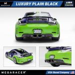 Powder-Coated Matte Black Thin License Plate Frame – 1 Piece, Car Wash Proof Stainless Steel, Rust-Free, Rattle-Free, Street Legal, Slim 2 Hole with Screw Caps, Gloss Metal Front or Rear Tag Holders