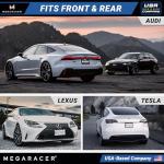 Powder-Coated Matte Black Thin License Plate Frame – 1 Piece, Car Wash Proof Stainless Steel, Rust-Free, Rattle-Free, Street Legal, Slim 2 Hole with Screw Caps, Gloss Metal Front or Rear Tag Holders