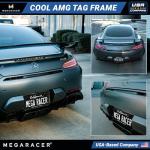 Powder-Coated Matte Black Thin License Plate Frame – 1 Piece, Car Wash Proof Stainless Steel, Rust-Free, Rattle-Free, Street Legal, Slim 2 Hole with Screw Caps, Gloss Metal Front or Rear Tag Holders