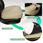 EDEALYN Luxury PU Leather Car Seat Cover Protector Front Car Seat Cover Seat Bottom Cover Single Seat Cover-Compatible with 90% Vehicles (Width 20.8× Deep21 × Thick 0.2 inch) (Beige)