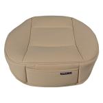 EDEALYN Luxury PU Leather Car Seat Cover Protector Front Car Seat Cover Seat Bottom Cover Single Seat Cover-Compatible with 90% Vehicles (Width 20.8× Deep21 × Thick 0.2 inch) (Beige)