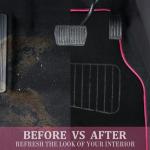 CAR PASS Embroidery Butterfly and Flower Car Floor Mats, Pink Car Floor Mats Universal Fit 95% Automotive,SUVS,Sedan,Vans,for Cute Women,Girly,Set of 4 (Black with Pink)