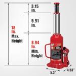 12 Ton Hydraulic Car Bottle Jack - Red