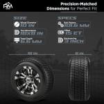 RM Cart 10" Warlock Black/Machined on 205/50-10 Deli Low Pro Tire (Set of 4), Golf Cart Tires and Wheels Combo, Durable and Fits Standard Lug Nuts, (EZ Go and Club Car), Assembled Before Shipping