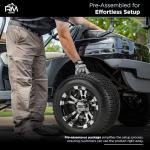 RM Cart 10" Warlock Black/Machined on 205/50-10 Deli Low Pro Tire (Set of 4), Golf Cart Tires and Wheels Combo, Durable and Fits Standard Lug Nuts, (EZ Go and Club Car), Assembled Before Shipping