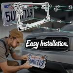 Chrome Palm Tree License Plate Frame for Women, Cute Hawaiian Beach License Plate Frames with Palm Trees