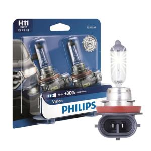 Philips H11 Vision Upgrade Headlight Bulbs, 2 Pack