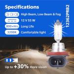 Philips H11 Vision Upgrade Headlight Bulbs, 2 Pack