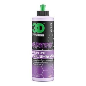 3D Speed Car Polish & Wax – 8oz – All-In-One Scratch Remover & Swirl Correction with Wax Protection