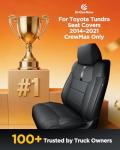 Super Cover for Toyota Tundra Seat Covers 2014-2021 (CrewMax only), Full Covered Leather Seat Protectors for Tundra 2021 2020 2019 2018 2017 2016 2015 2014 Truck Car Accessories with Carbon Fiber