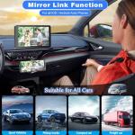 Portable Newest Wireless Apple CarPlay and Android Auto Screen for Car, 7" HD Touch Screen Car Stereo with Mirror Link, Bluetooth 5.2, Backup Camera, AUX,FM Transmitter for All Vehicle