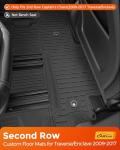 Car Floor Mats for Traverse Enclave: 2009-2017(Only with 2nd Row Bucket Seats) Cargo Trunk Liner, All Weather Rubber Accessories Tapetes Para Custom Fit for Chevy Traverse for Buick Enclave SUV Carpet