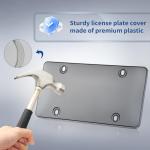 License Plate Holder & Frames, 2 Pack License Plate Protector, ABS Car Front/Rear License Plate Frame with Screws Caps, Fit Any Standard US Plates（Grey）
