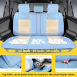 LINGVIDO Front Car Seat Covers, Faux Nappa Leather, Airbag Compatible and Waterproof Protectors for Sedans SUVs, Breathable Anti-Slip Interior for Commuters and Rideshare, White/Light Blue