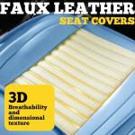 LINGVIDO Front Car Seat Covers, Faux Nappa Leather, Airbag Compatible and Waterproof Protectors for Sedans SUVs, Breathable Anti-Slip Interior for Commuters and Rideshare, White/Light Blue