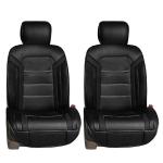 FH Group Front Set Faux Leather Car Seat Cushions - Seat Covers for Low Back Seat, Universal Fit, Airbag Compatible Seat Cover for SUV, Sedan, Black