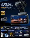 4K Dual Dash Cam with 5G WiFi & GPS