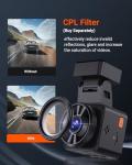 Vantrue E1 Lite 1080P WiFi Mini Dash Cam with GPS and Speed, Free App, Voice Control Detachable Dash Camera, 24 Hours Parking Mode, Night Vision, Motion Detection, Loop Recording, Support 512GB Max