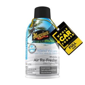 Meguiar's Car Air Refresher Odor Fighting Mist,Island Volcano, Long-Lasting Car Freshener Fights Strong & Unwanted Vehicle Smells Renewing Interiors with a Luxurious & Refreshing Scent, 2 oz Aerosol