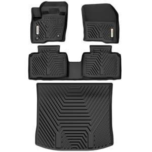 YITAMOTOR Floor Mats Fit for 2015-2025 2026 Ford Edge, All-Weather TPE Includes 1st, 2nd Row, and Trunk Mats, Black