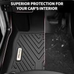 YITAMOTOR Floor Mats Fit for 2015-2025 2026 Ford Edge, All-Weather TPE Includes 1st, 2nd Row, and Trunk Mats, Black