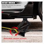 2PCS Car Scissor Jack Kit, Portable Car Lift Jacks with Saving Effort Ratchet Handle, Heavy Duty Tire Jack with 2 Ton 4,409 lbs Capacity, Universal Car Emergency Tool for Auto SUV MPV